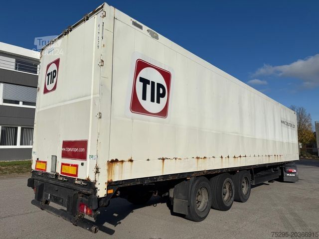 Box semitrailer KRONE 3 Achs Stahl Koffer Doppelstock Textilbleche