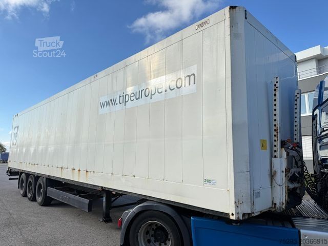 Box semitrailer KRONE 3 Achs Stahl Koffer Doppelstock Textilbleche