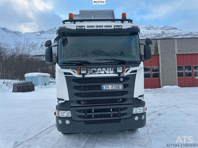 Ribaltabile Scania R580 6x4 plow rigged tipper truck w/ plow plate. S