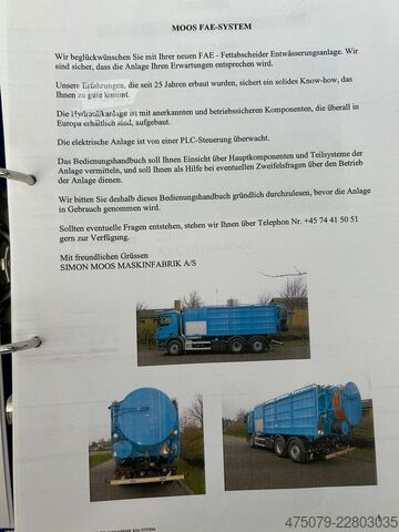 Vákuová cisterna MERCEDES-BENZ Actros 2536 6x2-4 / Moos FAE 865 / Öl Fett