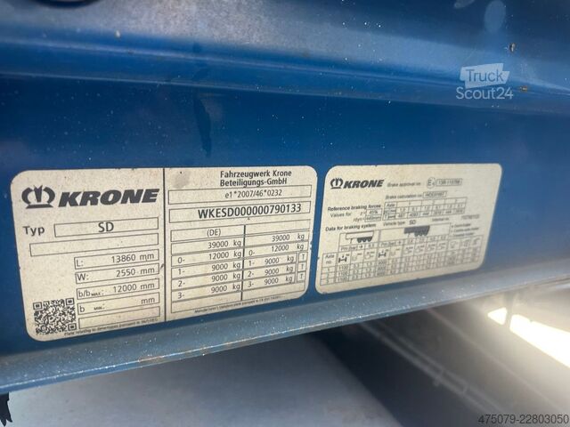 Open oplegger met zeil KRONE SD / Mega / TüV 10-26
