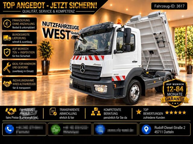 Kiepwagen bestelauto MERCEDES-BENZ Atego 823*Meiller Kipper*Klima*3-Sitzer*1.Hand*
