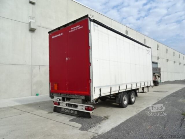 Öppen släpvagn med presenning Möslein TP 11 Schwebheim  Tandem- Schiebeplanenanhänger zum Durchladen