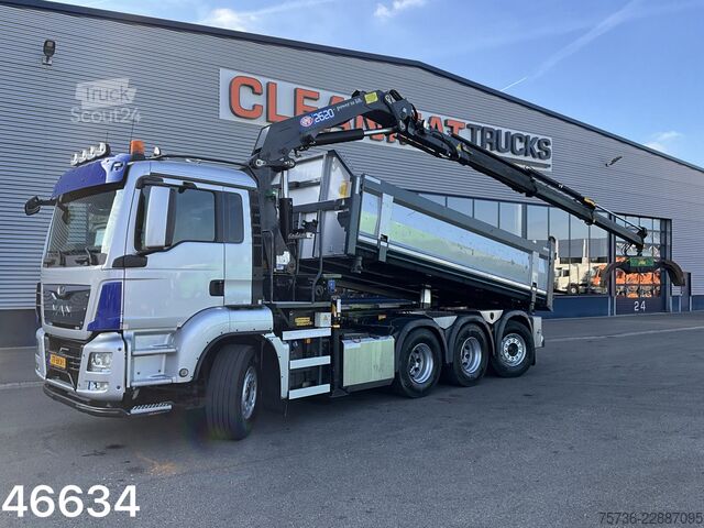 Sklápěč s jeřábem MAN TGS 35.460 8x4 Euro 6 HMF 26 Tonmeter laadkraan