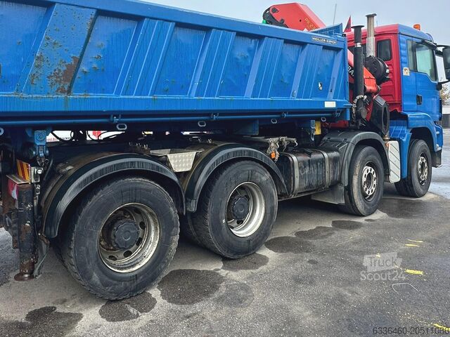 Camião basculante de três vias MAN TGS 41.400 8X4 BB mit Palfinger KRAN
