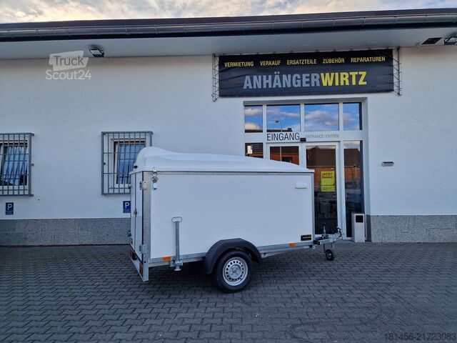 каросерийно ремарке trailershop Kofferanhänger mit Deckel 245x130x140cm 750kg 100kmH 205cm hoch