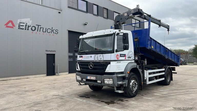Самосвал с кран Mercedes-Benz Axor 1828 (BELGIAN TRUCK / HIAB 122 E / MANUAL ...