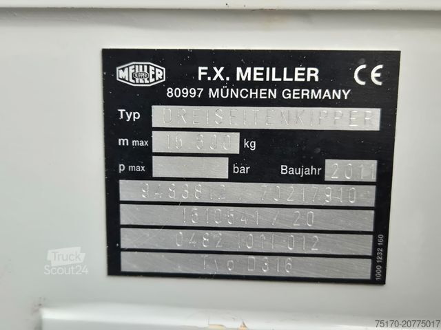 Camion ribaltabile trilaterale IVECO Trakker AT260T41W 6x6 Meiller AHK