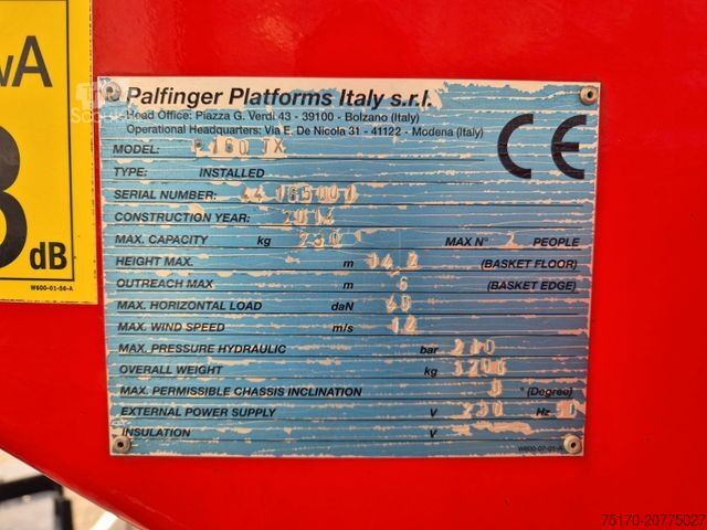 Arbeitsbühne NISSAN Cabstar NT400 Palfinger P 160 TX 16m 1.104h