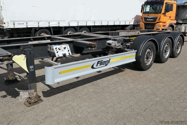 Semi-remorque à carrosserie interchangeable FLIEGL SDS 380, 20/30/40 Fuß Container, Luft-Lift, BPW