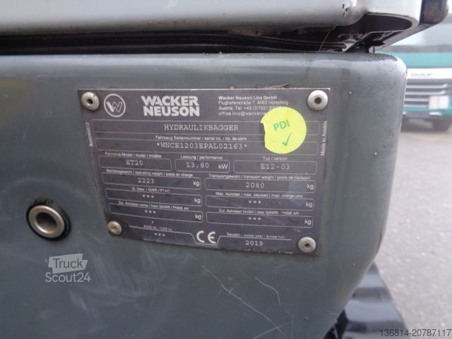 Mini-pelle WACKER ET20 VDS Powertilt 3 x Löffel