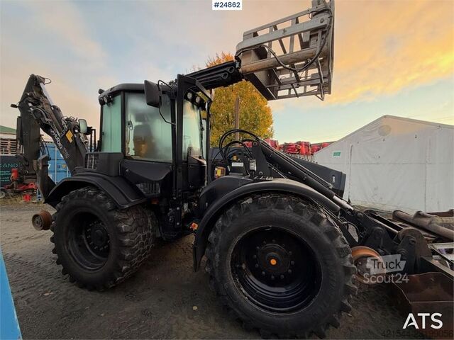 Huddig 1260B graaflaadmachine met spoorwielen – 3 bakken, Huddig 1260B Backhoe loader with rail wheels – 3 buckets,
