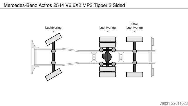 Tippbil MERCEDES-BENZ Actros 2544 V6 6X2 MP3 Tipper 2 Sided