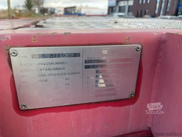 Transporte de contenedores Burg BPO 12 27 CCXGX 00 20/30 FT Chassis / BPW Axles...