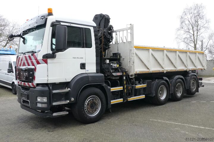 Camion-benne avec grue MAN TGS 35.400 | 8X4 | HIAB 144 BS-3 DUO | Remote C...