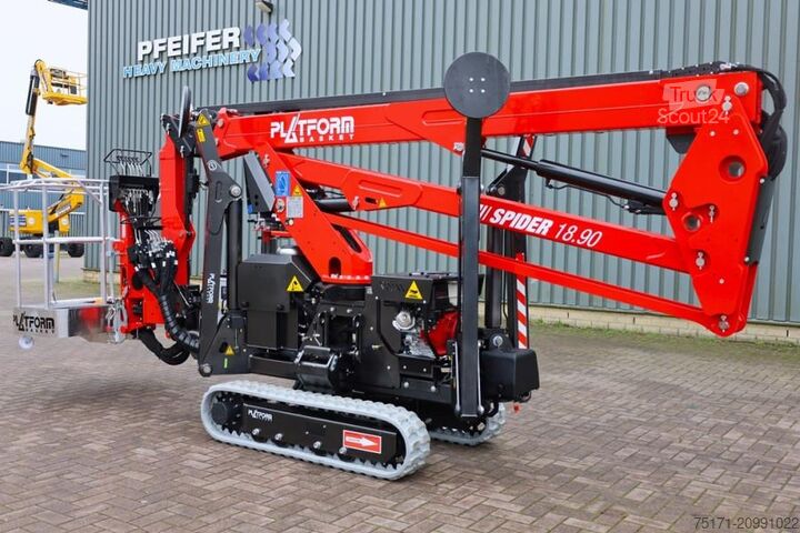 Plate-forme de travail télescopique articulée Platform Basket Spider 18.90 PRO CE Declaration, Valid inspection,