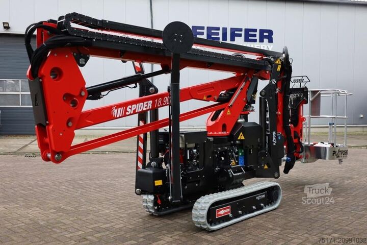 Leddelt teleskopisk arbejdsplatform Platform Basket Spider 18.90 PRO CE Declaration, Valid inspection,