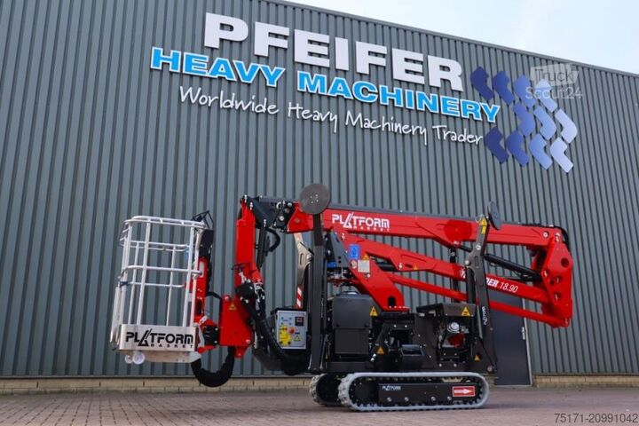 Leddelt teleskopisk arbejdsplatform Platform Basket Spider 18.90 PRO CE Declaration, Valid inspection,