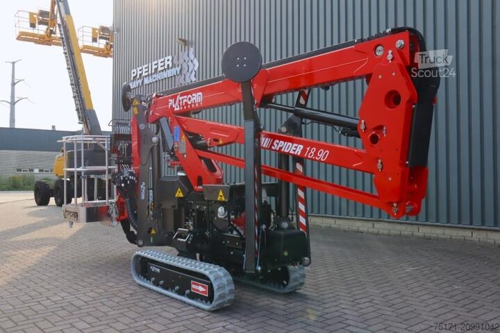 Leddelt teleskopisk arbejdsplatform Platform Basket Spider 18.90 PRO CE Declaration, Valid inspection,