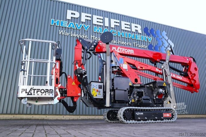 Leddelt teleskopisk arbejdsplatform Platform Basket Spider 18.90 PRO CE Declaration, Valid inspection,