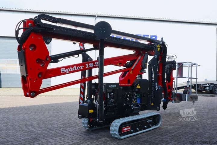 Leddelt teleskopisk arbejdsplatform Platform Basket Spider 18.90 PRO CE Declaration, Valid inspection,