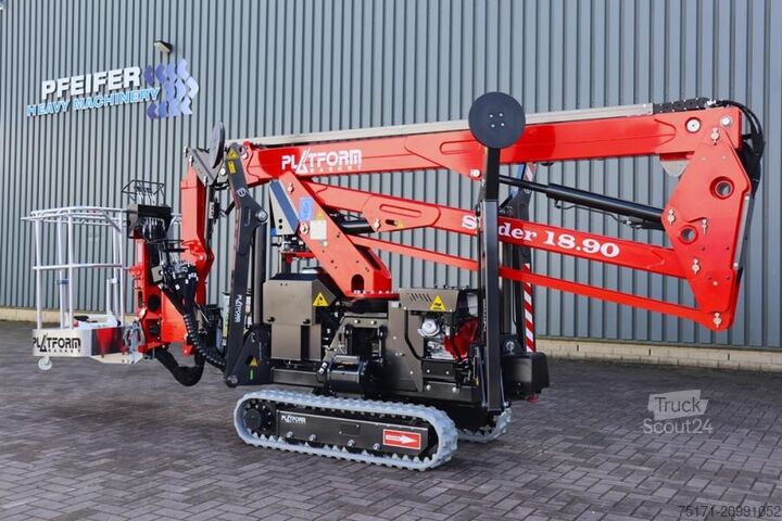 Plate-forme de travail télescopique articulée Platform Basket Spider 18.90 PRO CE Declaration, Valid inspection,