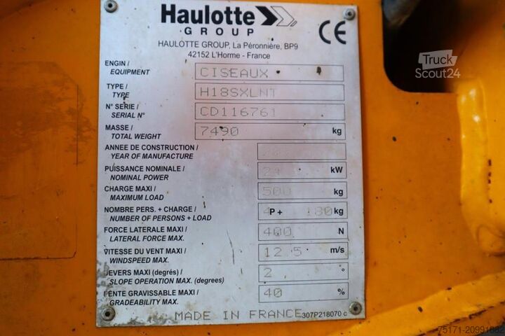 Schaarlift Haulotte H18SXL Diesel, 4x4 Drive, 18m Working Height, 500k