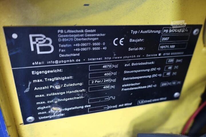 Scissor lift PB Lifttechnik S171-12E Electric, 17.3m Working Height, 400kg Cap