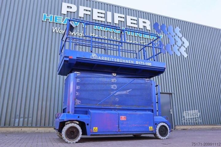 Scissor lift PB Lifttechnik S171-16E Electric, 17.3m Working Height, 400kg Cap