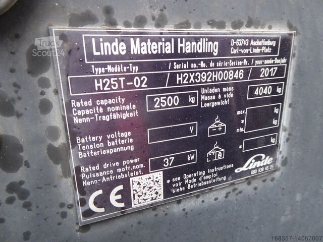 Čelný vysokozdvižný vozík Linde H25T-02