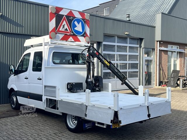 Camion à plateau avec grue Mercedes-Benz Sprinter 514 CDI 366 Hiab Laadkraan 018T Trekha...