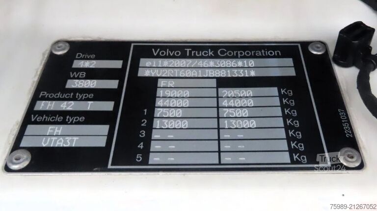 MTS standard Volvo FH 540 vin: YV2RT60A1JB881331 EURO6 2X FUEL TAN...