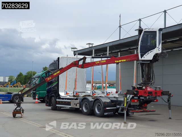 Transportador de madera Scania S650 S 6X4 Tajfun LIV100K Kran Holztransport Re...