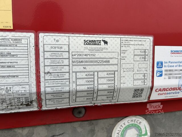 Valiză Schmitz Cargobull SCB S3B / Box / 2x Lift axle / Disk Brakes / AP...