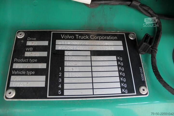 Volumen SZM VOLVO FH 500 4x2 LL GlobeXL RETARDER 2 x Tank Nr.: 126