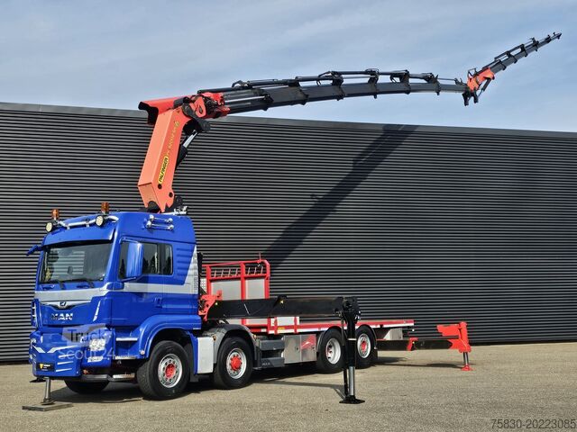 Plataforma de carga MAN TGS 35.500 8x4-6 / PALFINGER 92 t/m CRANE +JIB