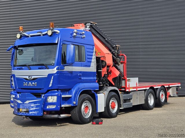 Lastplattform MAN TGS 35.500 8x4-6 / PALFINGER 92 t/m CRANE +JIB