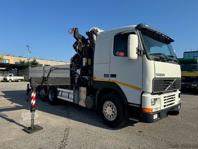 Lkw-montierter Kran Volvo FH 12- 420 CASSONE+GRU PM 37 BIANCO 6X2