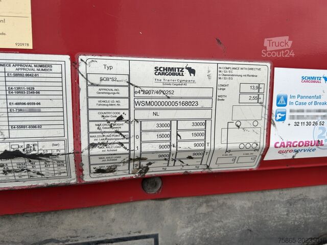 Kovček Schmitz Cargobull SCB S2 / Box Trailer / 2 as Disk / APK TUV 11-26