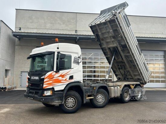 Háromirányú billenő teherautó SCANIA P450 XT ,8X4 MEILLER GESTEINSKIPPER, BORDMATIK,  RETARDER