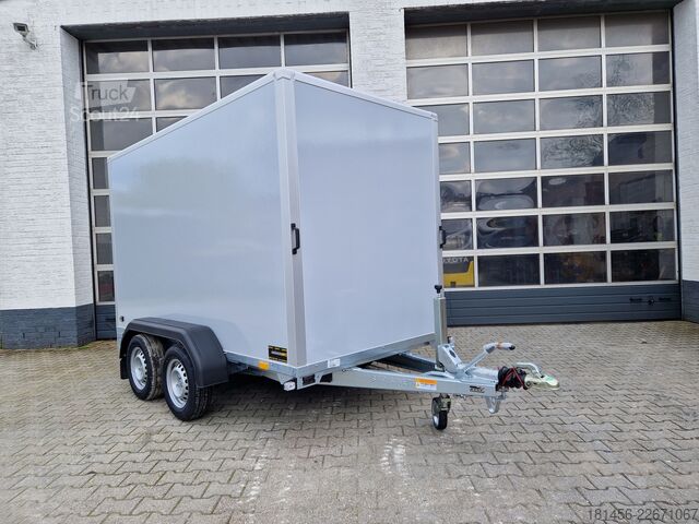Gesloten opbouw Saris GFK Koffer grau glatte Wände GO 306 154 180 2000 2 Zurrsystem verfügbar