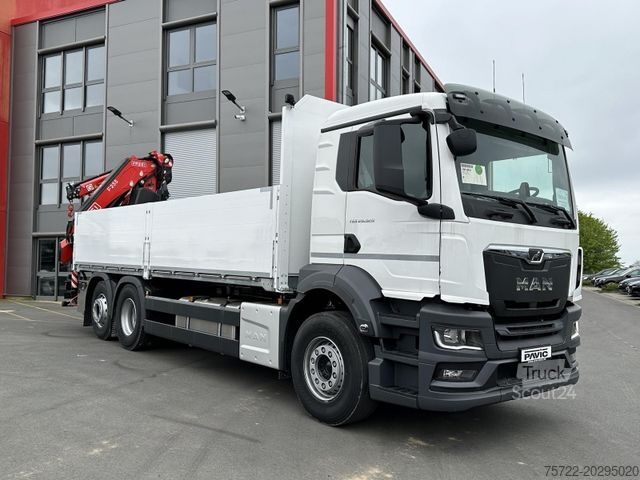 Φορτηγό με επίπεδη καρότσα MAN TGS 26.520 6x2-4 Pritsche Fassi F255RA2.24 + JIB