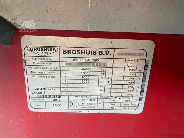 Konteyner taşımacılığı Broshuis 2 Connect 5 AKCC / 5 Axles / 3x Steering / 3x L...