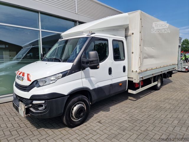 Aizkaru sānu furgons IVECO Daily  70 C 18 Doka/Werkstatt/Ladebordwand