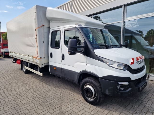 Aizkaru sānu furgons IVECO Daily  70 C 18 Doka/Werkstatt/Ladebordwand