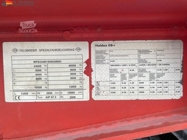 Semirreboque silo Feldbinder KIP 57.3 Kippsilo 57 m³ | Trommelbremse | 1 Kammer | 24V Bordhydraulik