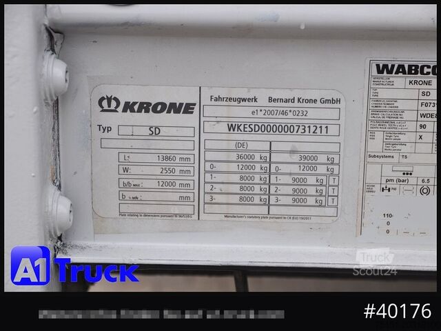 Atvērta puspiekabe ar tentu KRONE SD, Mega, neue Plane, Code XL, 1 Vorbesitzer