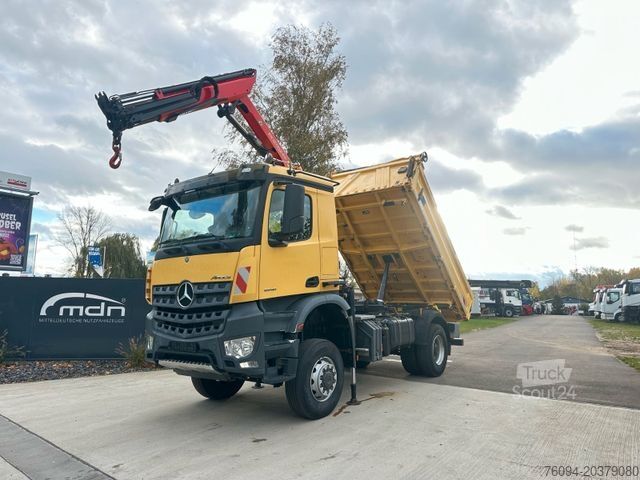 Ανατρεπόμενο φορτηγό MERCEDES-BENZ Arocs 1846 4x4 Kipper Kran FUNK AHK 55to