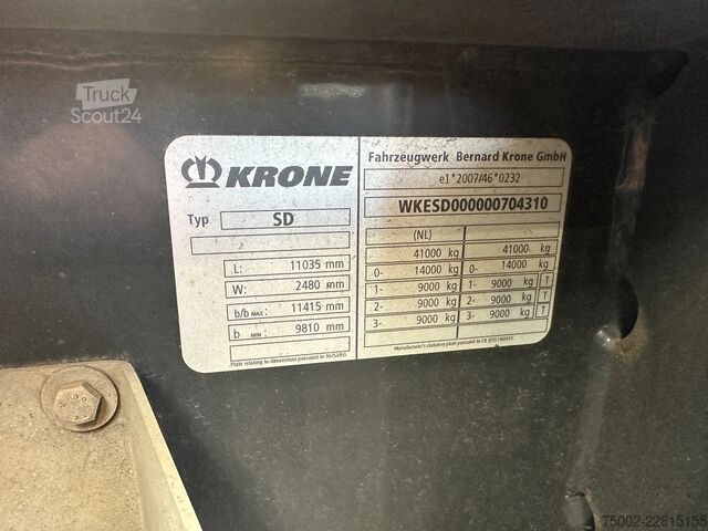 Transport av containere Krone 40FT HIGH CUBE/ BPW +trommelremmen / 75% banden...