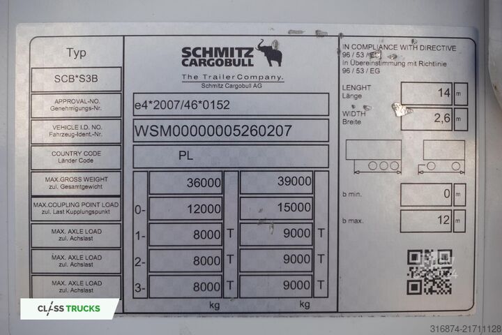 Chladírenský návěs SCHMITZ CARGOBULL SKO FP 60 ThermoKing SLXi 300